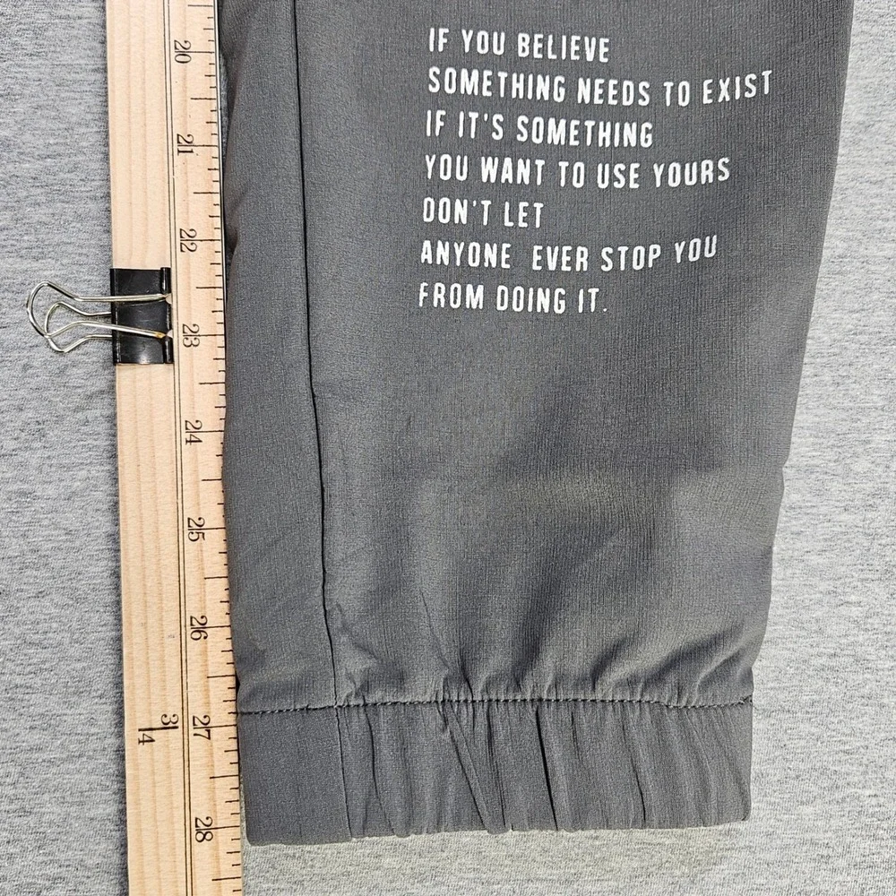 Rock Mens Grey Graphic Cargo Joggers Streetwear Multi Pocket Pants Size M Gym